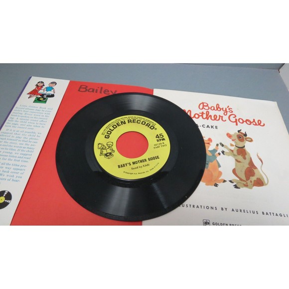 Baby's Mother Goose A Little Golden Read and Hear with 45 RPM Record 1948 - Picture 3 of 10